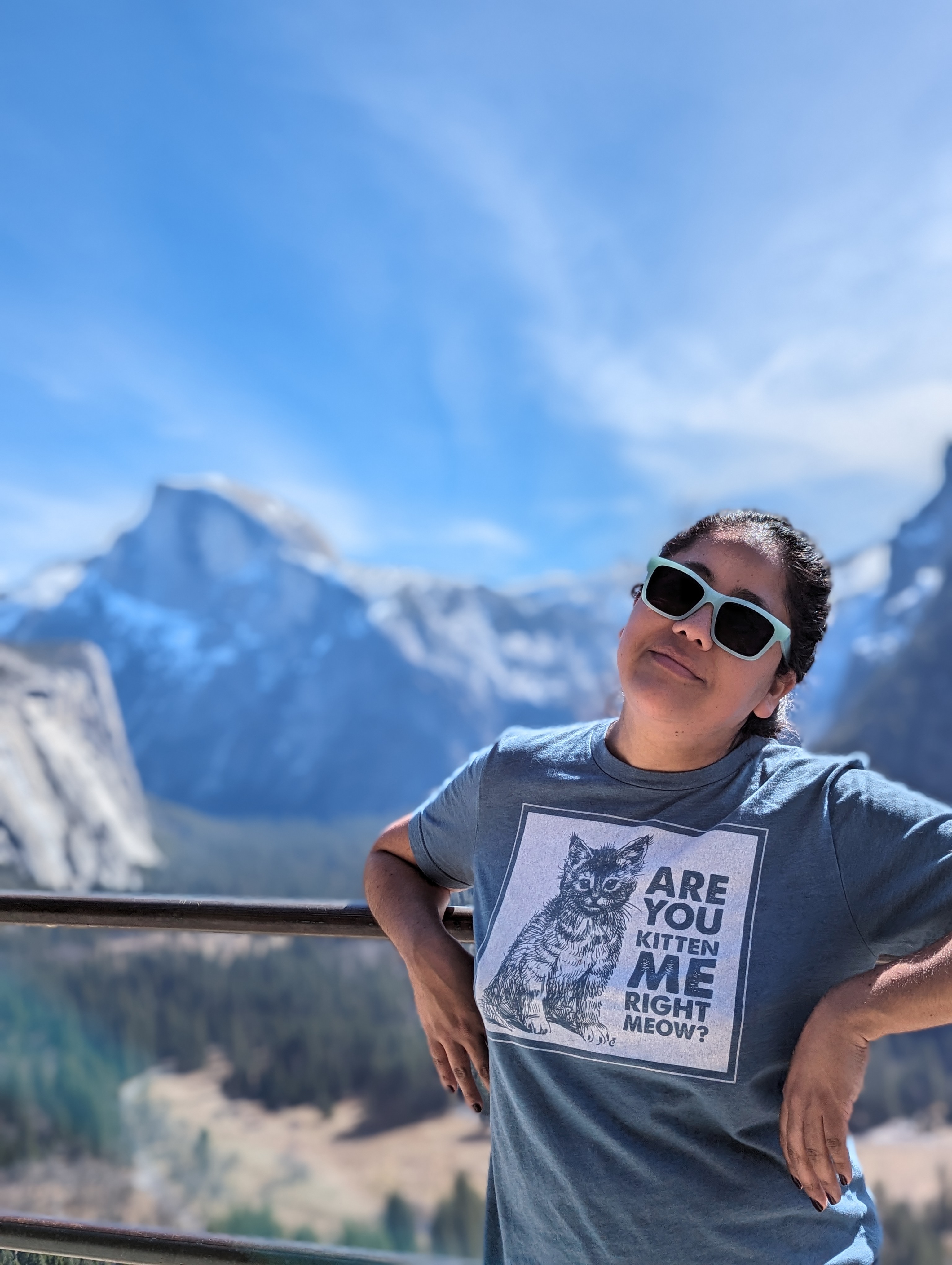 Girl with mountain background